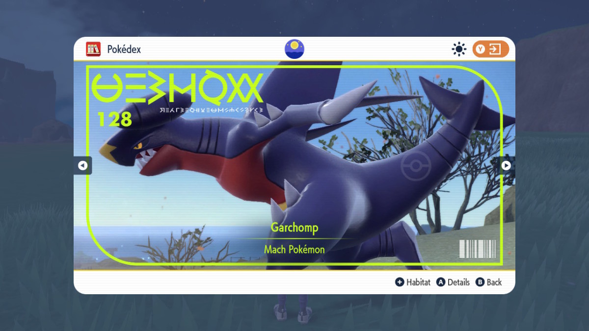 Pokemon Scarlet and Violet Pokedex Garchomp